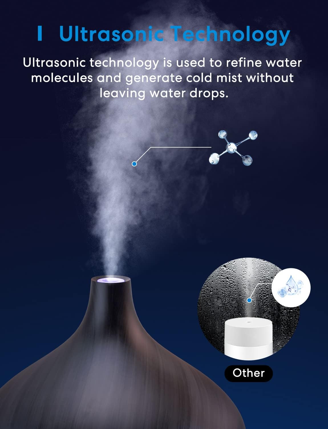 Essential Oil Diffuser, 400ML Aromatherapy Diffuser with 4 Timer & 7 Colors LED Lights, Waterless Auto-Off, Dual Mist Modes Aroma Ultrasonic Diffusers for Home, Office