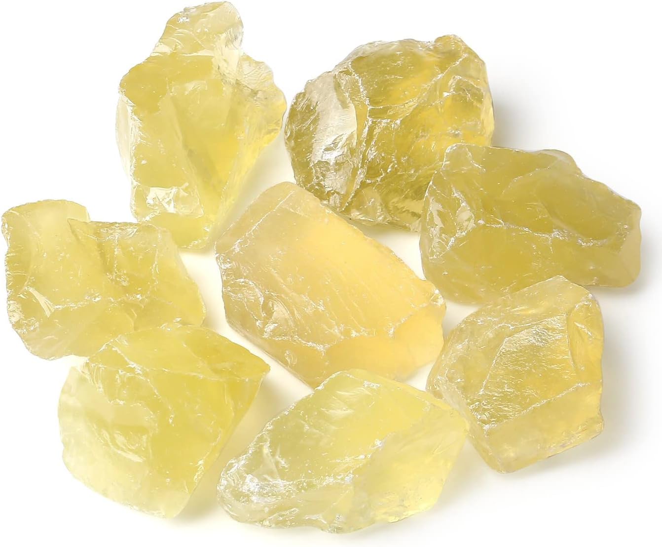 2" Citrine Crystal Stone Rocks Crystals Bulk Natural Crystals and Stones Large Crystals Citrine Stone Rocks for Tumbling Witchcraft Wire Wrapping Fountain Raw Cabbing Room Decor 4Pcs