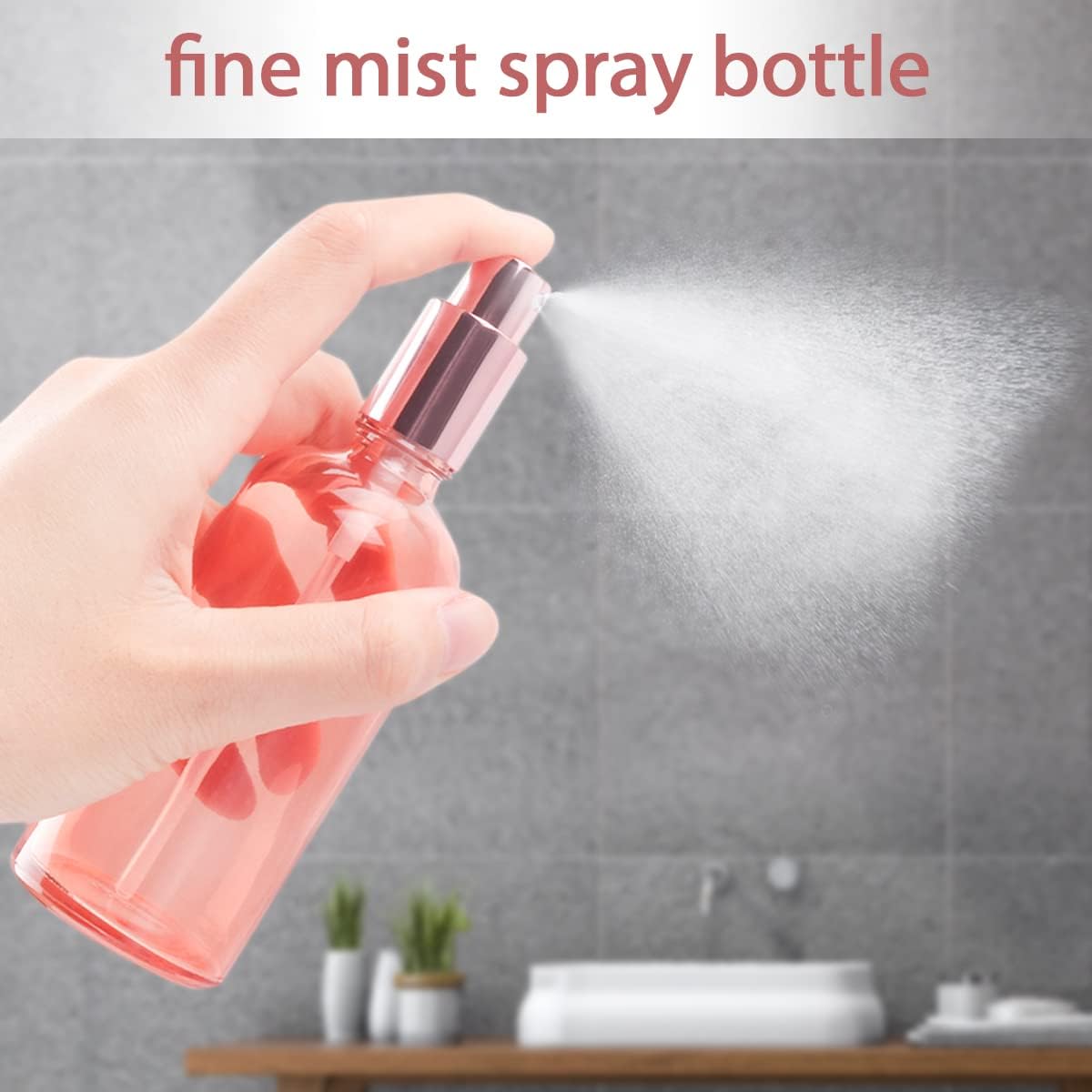 6 Packs 100ml/3.4oz Pink Glass Spray Bottle Travel Perfume Atomizer Bottle Empty Fine Mist Spray Bottle Refillable DIY Cosmetic Bottle Container For Fragrance Essential Oils Liquids