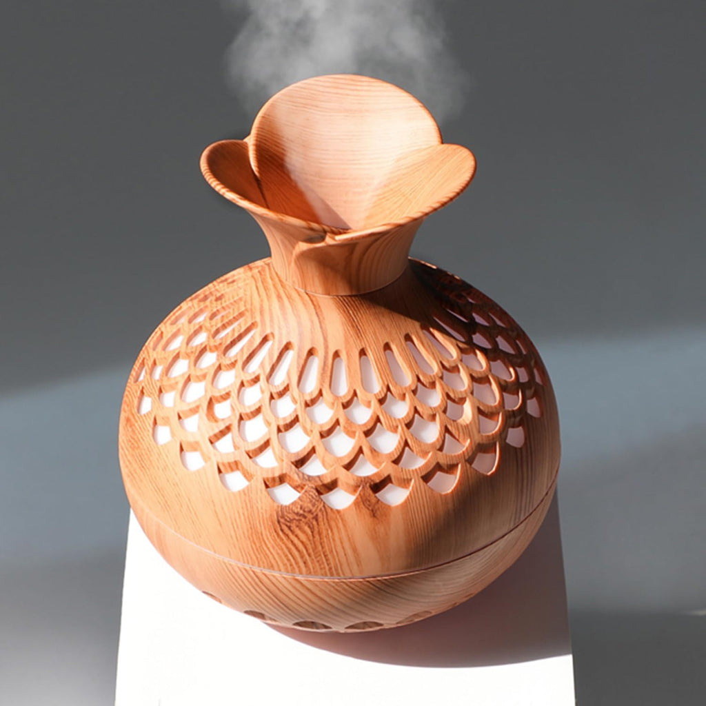 Mini Humidifier for Desk Bedroom Indoor Plant, 300 ml Aromatherapy Diffuser Humidifier for Office Small Room, Quiet Colorful Night Light, Essential Oil Diffuser
