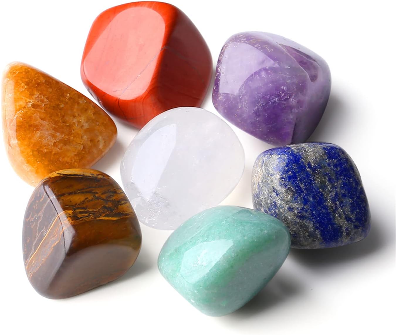 7 Chakra Tumbled Polished Natural Healing Crystals Stones Bulk Stones Crystal for Energy Reiki Tumbling Cabbing Balancing Decoration Gemstones Crystal Healing Meditation Therapy Gift 100g