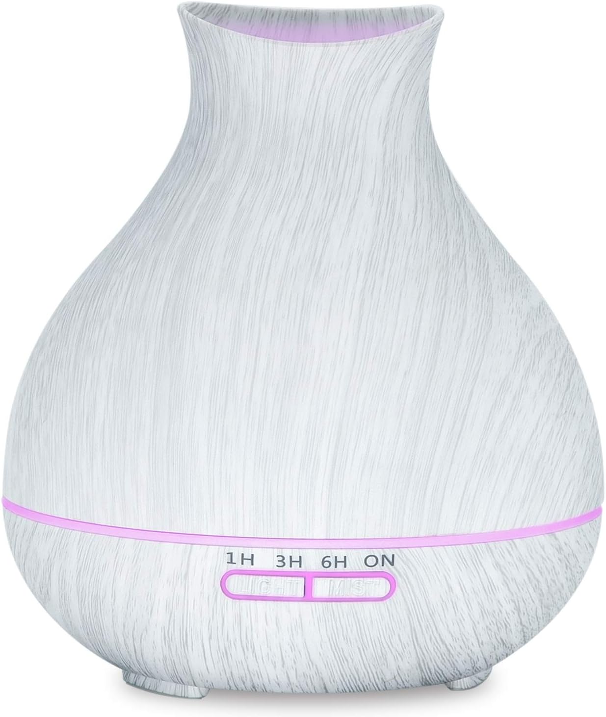 Aromatherapy Essential Oil Diffuser 550ml 12 Hours White Wood Grain Aroma Diffuser with Timer for Large Room, Home, Baby Bedroom, Waterless Auto Shut-Off, 7 Colors Lights Changing