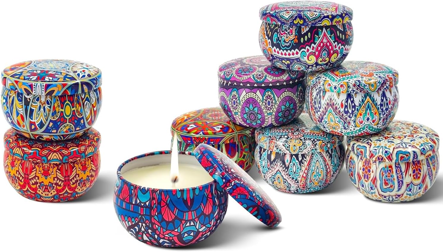 Scented Candles Gift Set, 9-Pack Soy Aromatherapy Candles for Home, Mini Tealights with Pretty Floral Scents, Stress Relief, Relaxing Spa, Thanksgiving Hostess Gift for Women,Birthday, Mother's Day