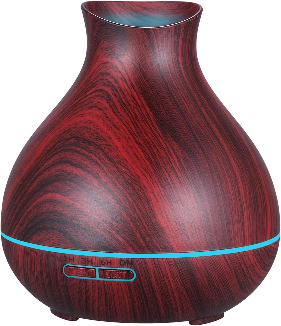 Aromatherapy Essential Oil Diffuser 550ml 12 Hours Wood Grain Aroma Diffuser with Timer Cool Mist Humidifier for Large Room, Home, Baby Bedroom, Waterless Auto Shut-off,7 Colors Lights Changing