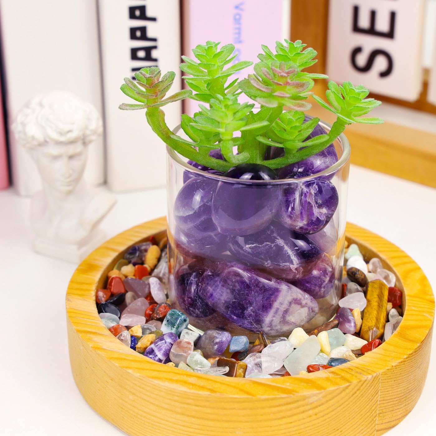 Amethyst Healing Crystals Stones Set Natural Bulk Crystals Tumbled Polished Irregular Crystal Stones Bulk Rocks 0.45 lbs