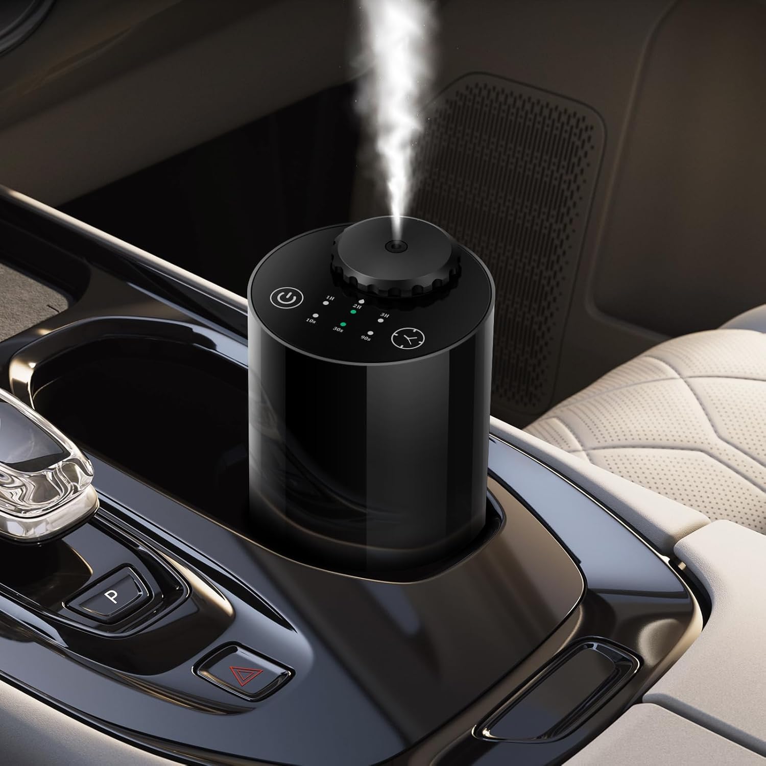 Aromatherapy Atomizing Diffuser,Waterless Diffuser,10/30/90s Spray Setting,Timer & Essential Oil Diffuser Battery Operated Lasts 48 h,Super Quiet and Thick Fog for Car,Room,Office(Black)