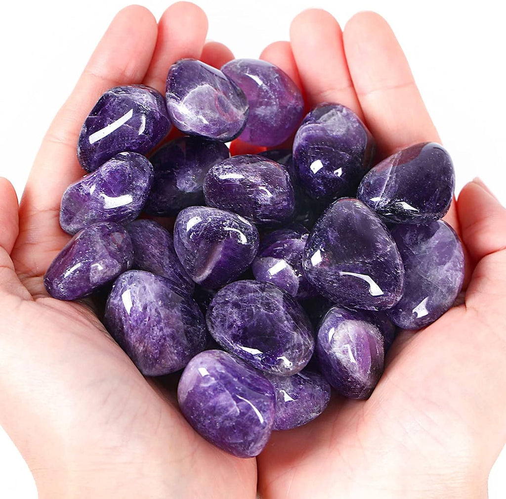Amethyst Healing Crystals Stones Set Natural Bulk Crystals Tumbled Polished Irregular Crystal Stones Bulk Rocks 0.45 lbs
