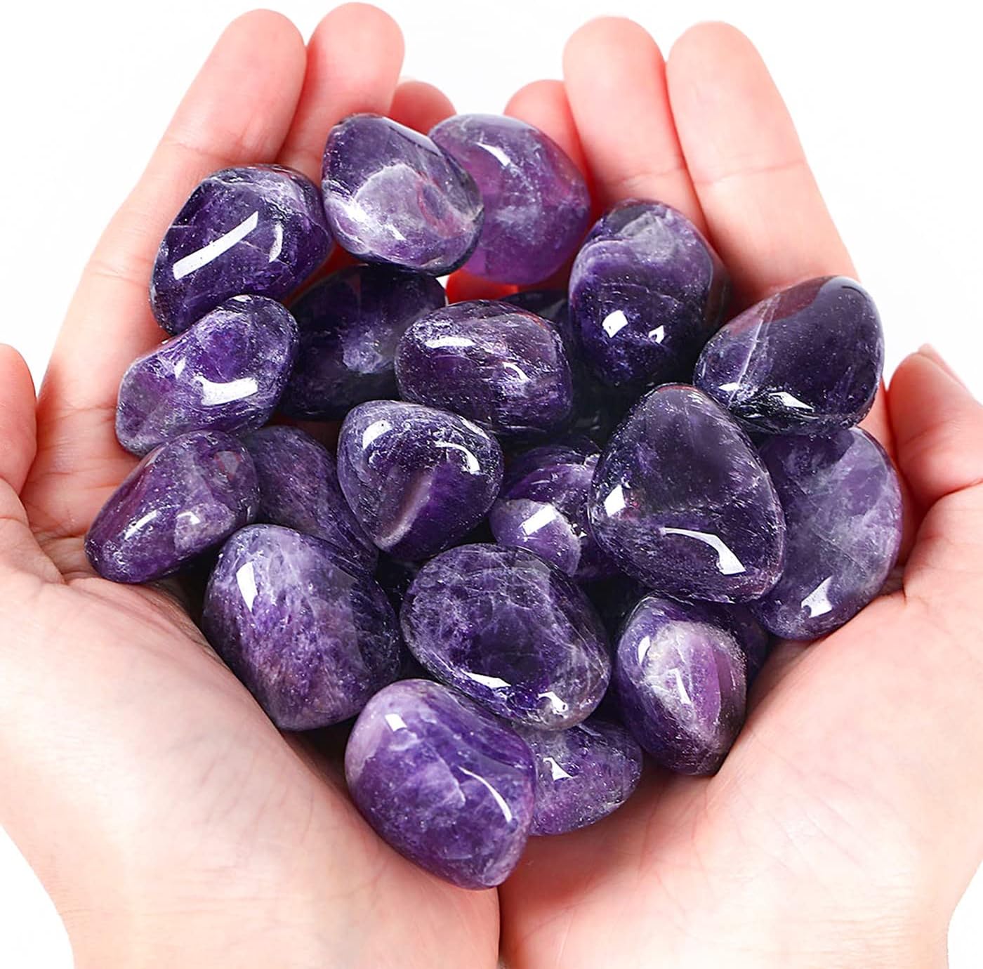 Amethyst Healing Crystals Stones Set Natural Bulk Crystals Tumbled Polished Irregular Crystal Stones Bulk Rocks 0.45 lbs