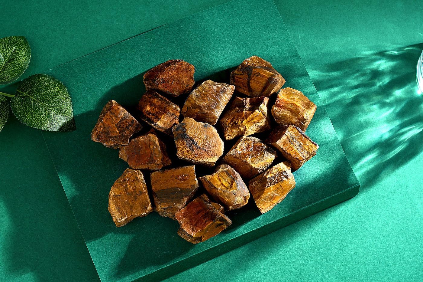 Tiger Eye Raw Crystals Stones Natural Rough Gemstones Rocks Bulk Large 0.8-1.2" Gems Reiki Fountain Rock for Tumbling Cabbing Polishing Wire Wrapping Wicca Decoration 0.45 lbs