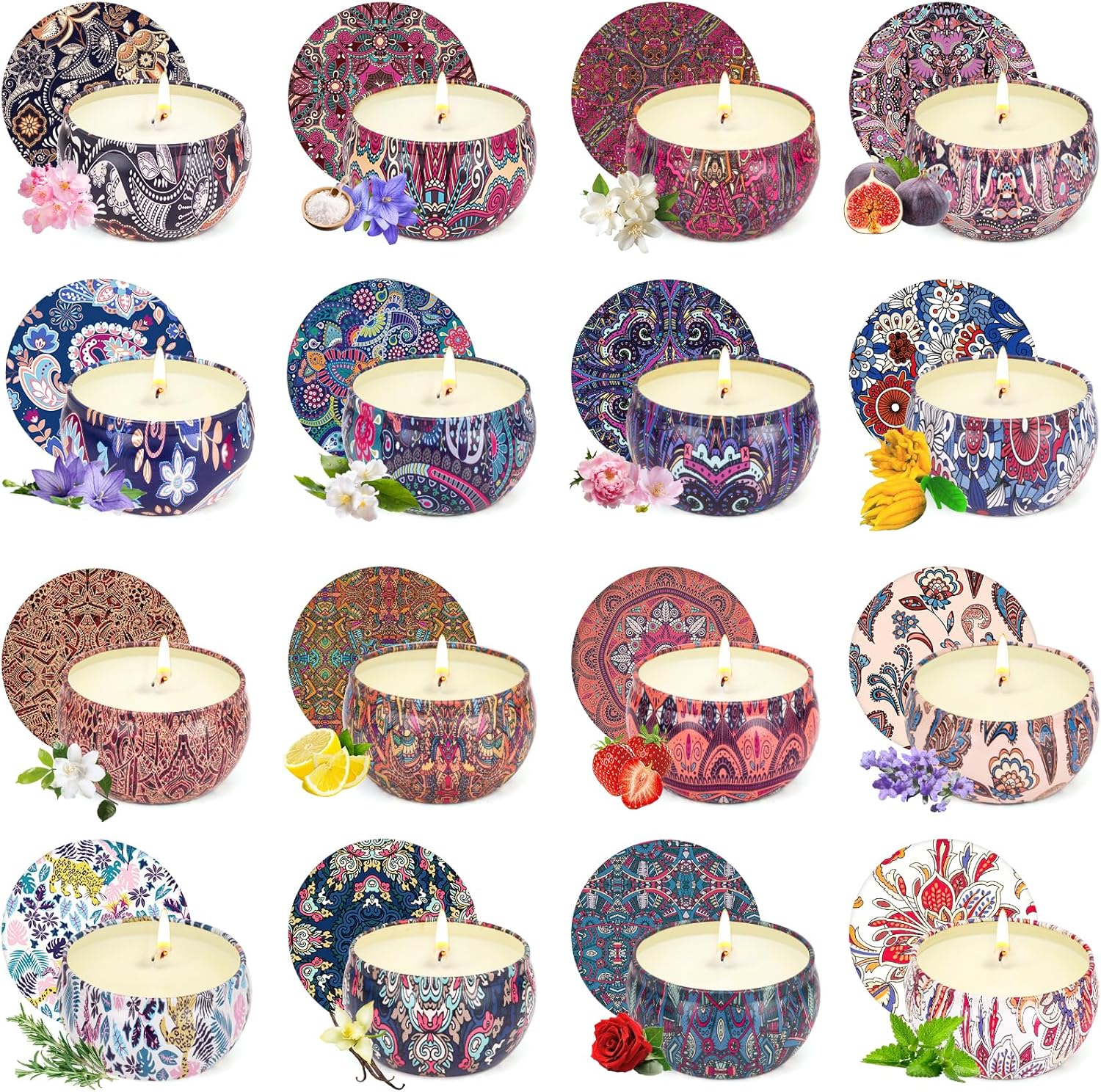 16 Pack Scented Candles Gifts Set for Women, Aromatherapy Candles Pack Soy Wax Candle for Christmas, Bridesmaid, Birthday, Valentine's, Mother's Day, Bath, Yoga
